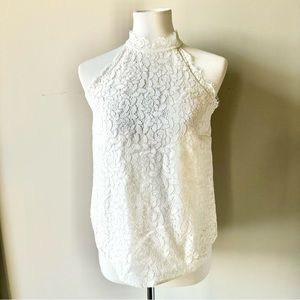 Lace Trim White/Cream Raceback Top Lined Size XSmall NWT